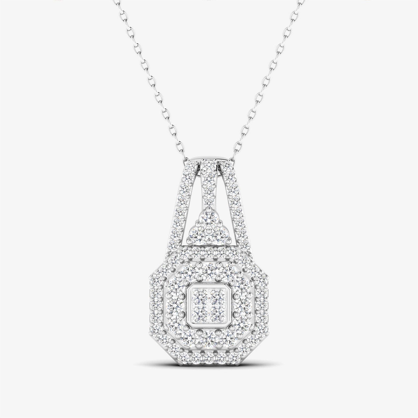 Hexagonal Diamond Necklace