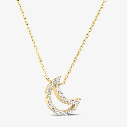 Celestial Cresent Diamond Necklace