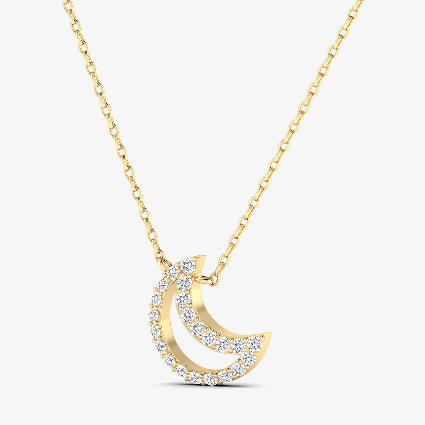 Celestial Cresent Diamond Necklace