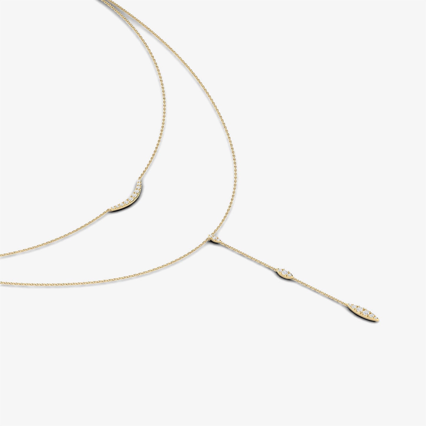 Double Layering Lariat Gold Necklace