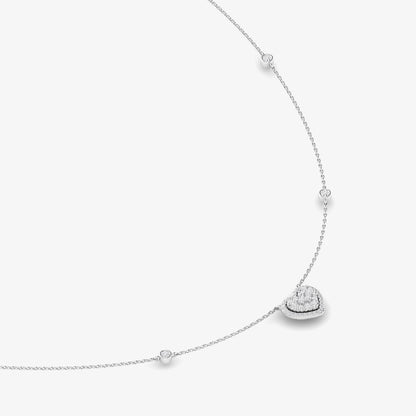 Diamond Halo Heart Necklace