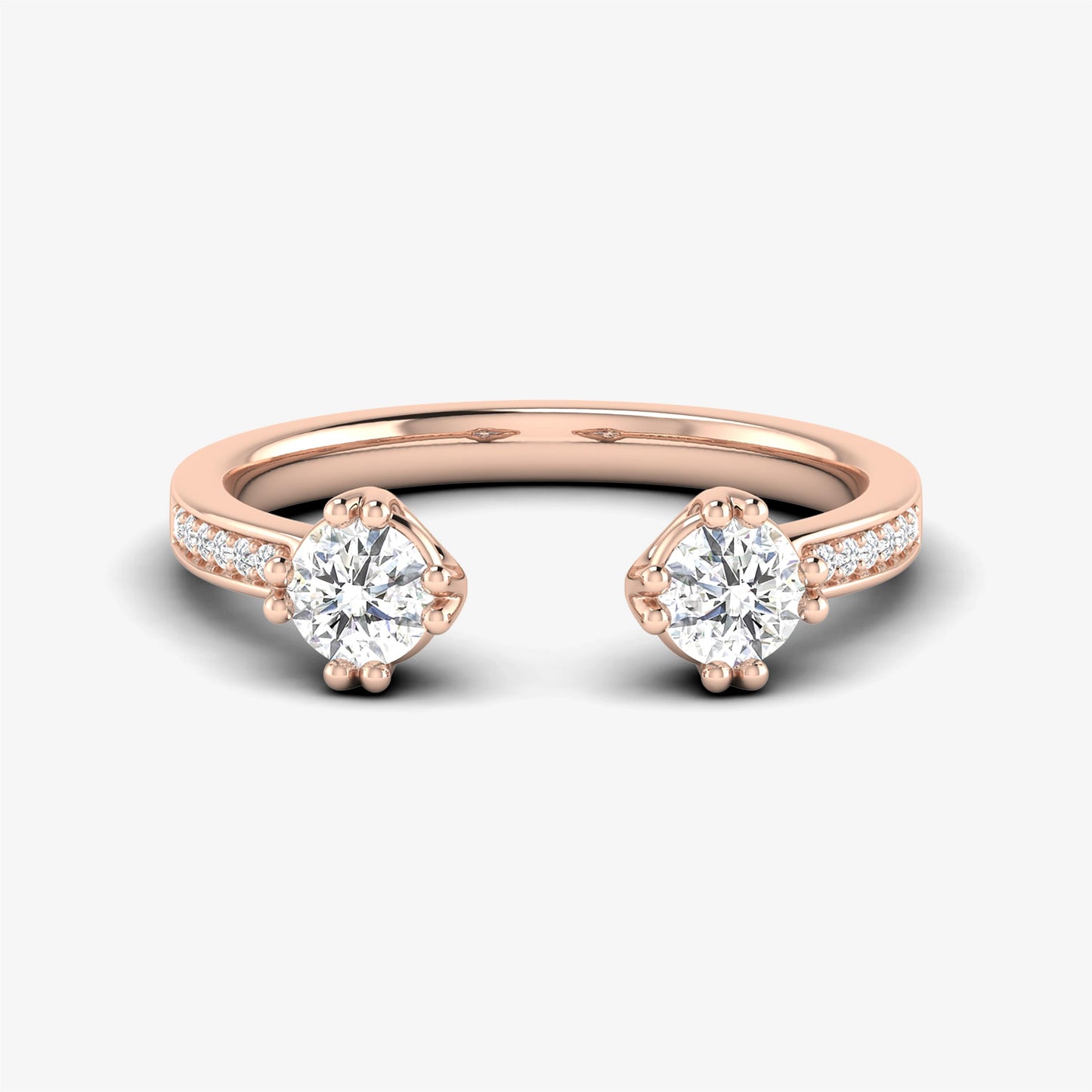 18K Pink Gold Open Orbit Diamond Ring