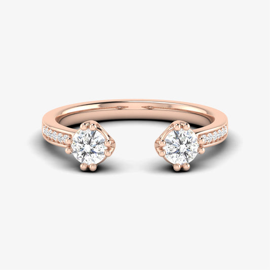 18K Pink Gold Open Orbit Diamond Ring