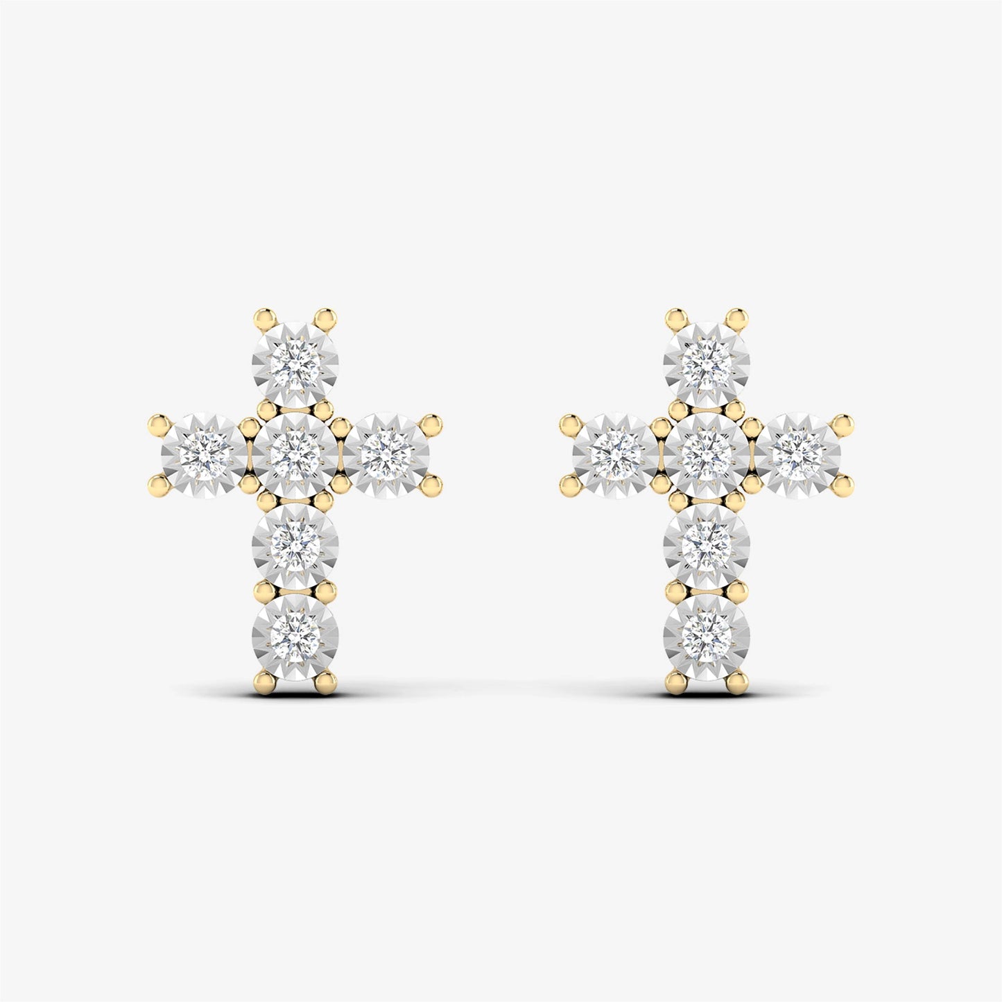 Dainty Diamond Cross Studs