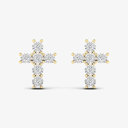 Dainty Diamond Cross Studs