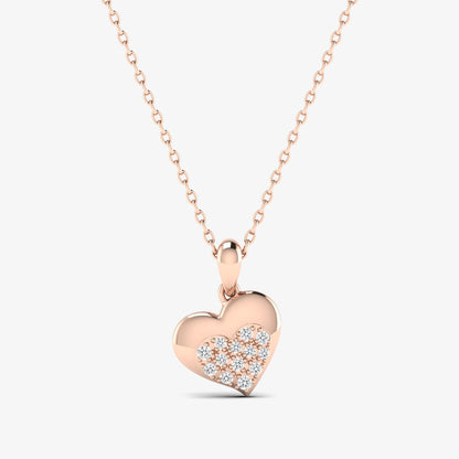 18K Pink Gold Dainty Heart Pendant