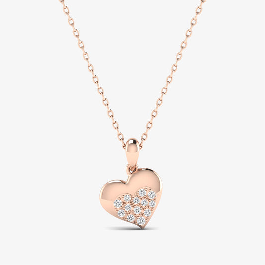 18K Pink Gold Dainty Heart Pendant