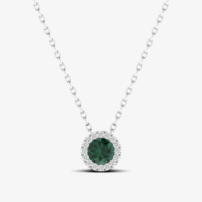 14K Precious Color Stone Bezel Pendant