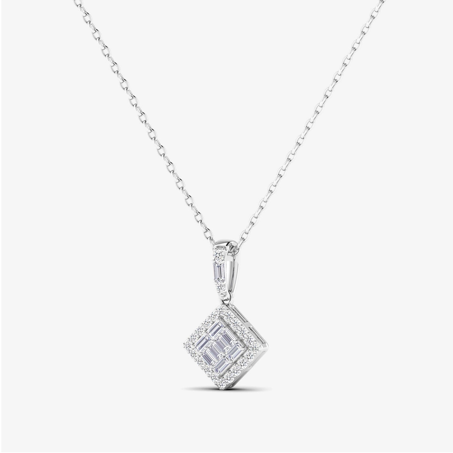 14K Square Baguette Diamond