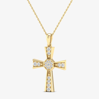 Cross Solitaire Diamond Pendant