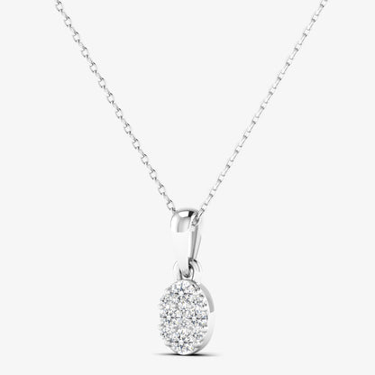 14KT Diamond Oval Dainty Pendant