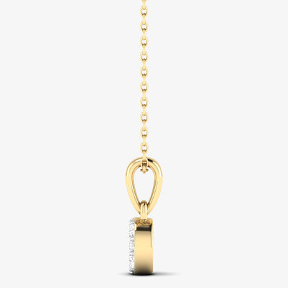 14K Round Dainty Pendant Necklace