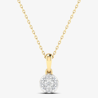 14K Round Dainty Pendant Necklace