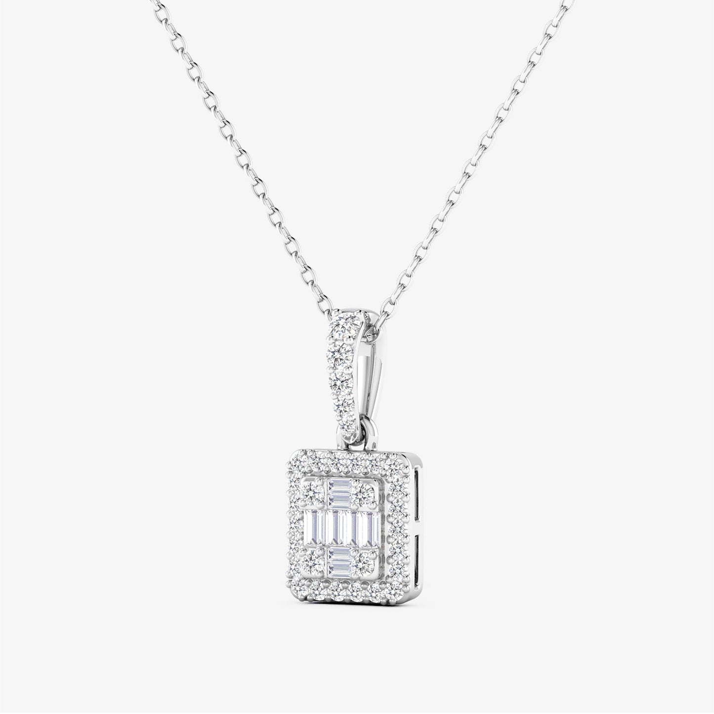 14K Rectangular Baguette Pendant