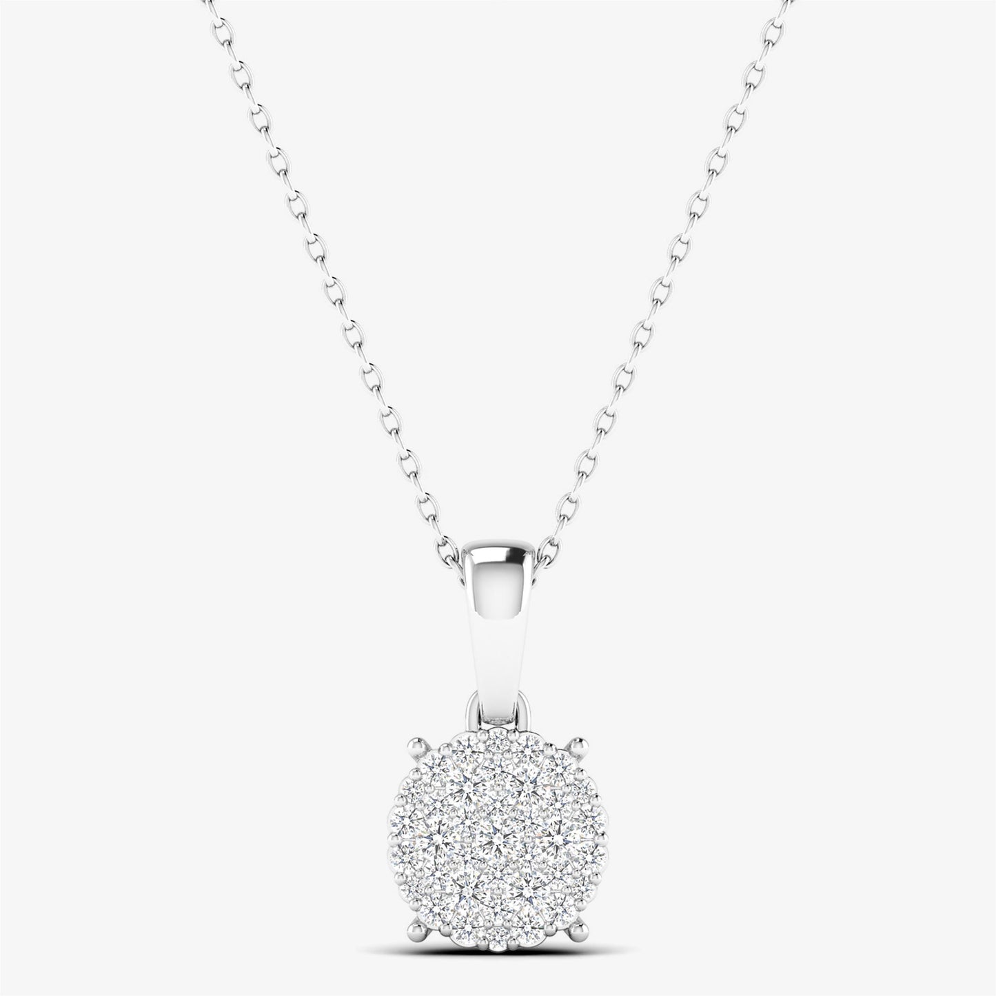 14K Diamond Cluster Illusion Pendant