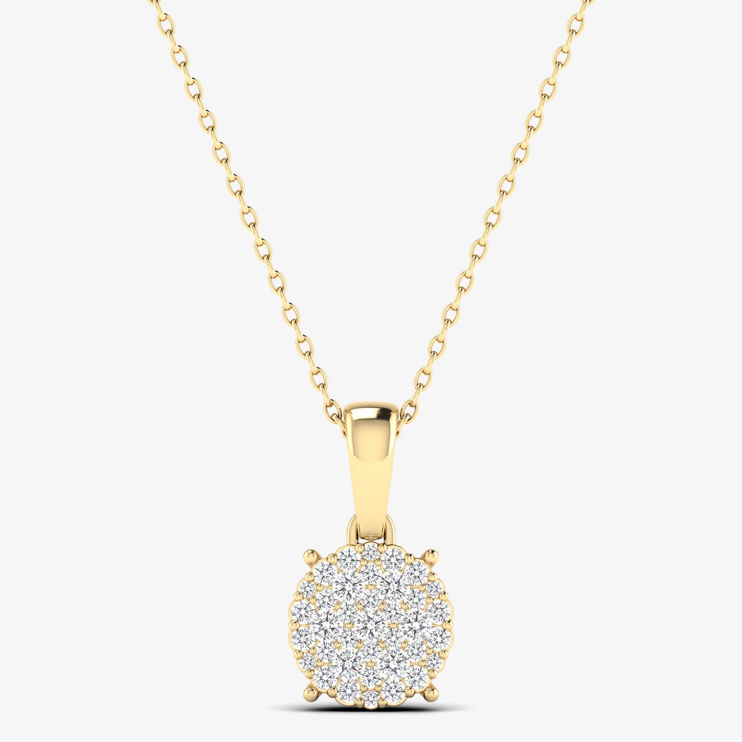 14K Diamond Cluster Illusion Pendant