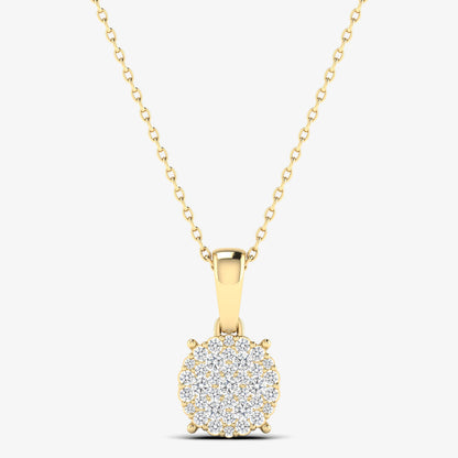 14K Diamond Cluster Illusion Pendant