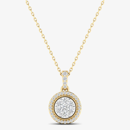 14K Vintage Style Round Pendant