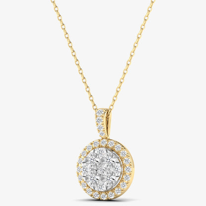 14K Diamond Cluster Pendant