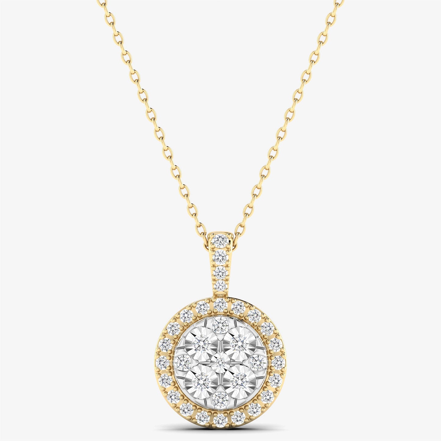 14K Diamond Cluster Pendant