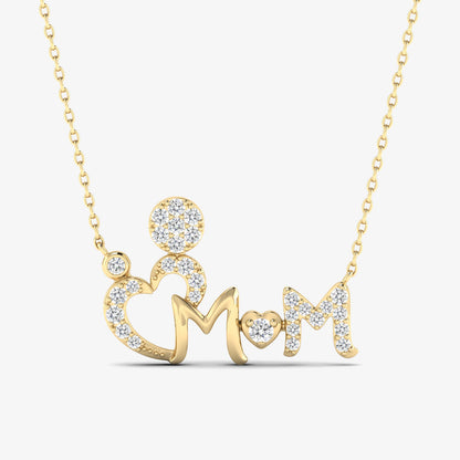 Diamond Mom Heart Necklace