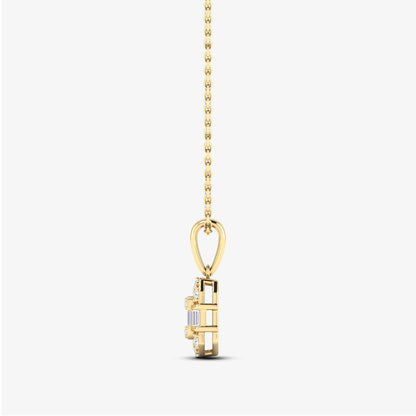 Baguette Diamond Dainty Timeless Pendant Necklace