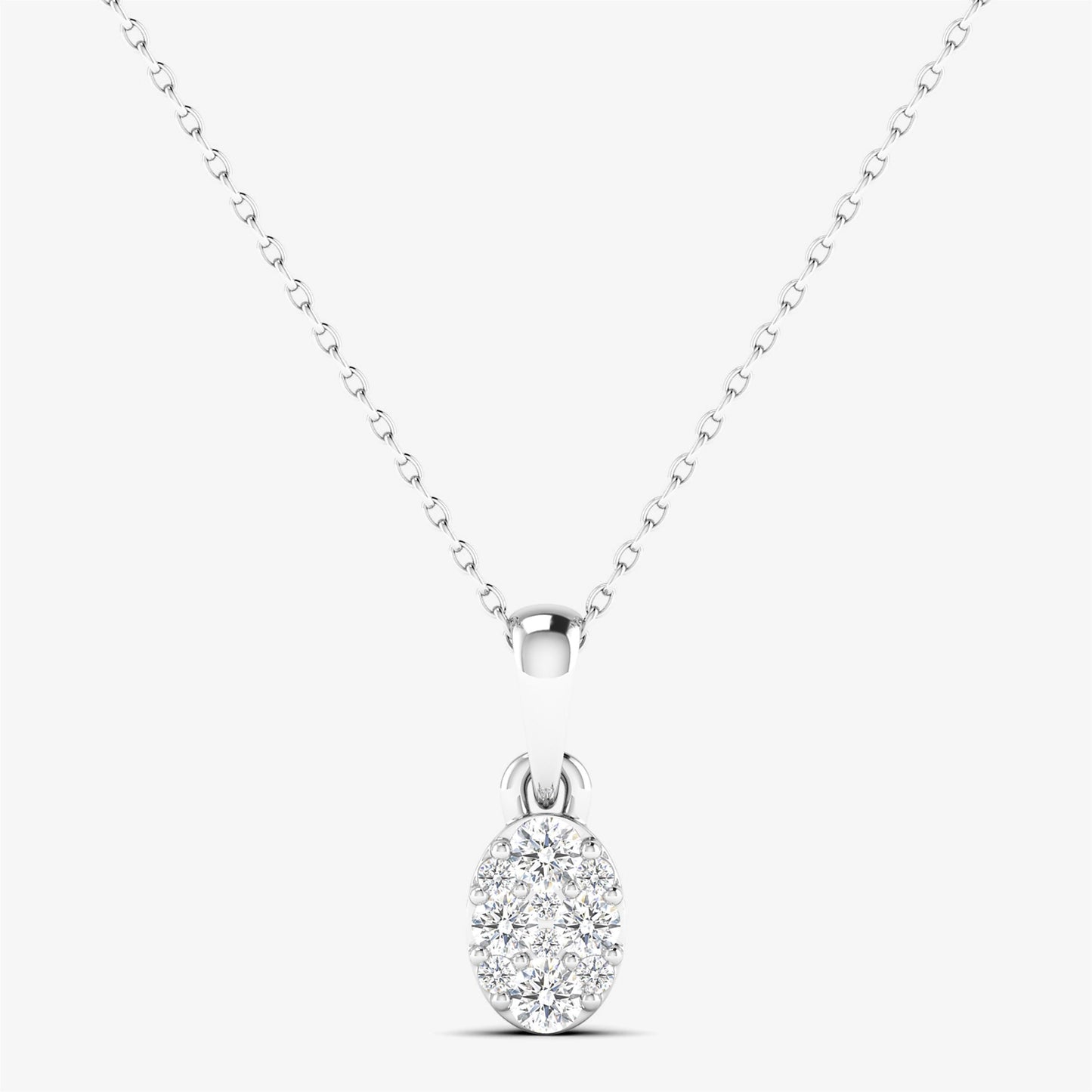 14KT Diamond Oval Dainty Pendant