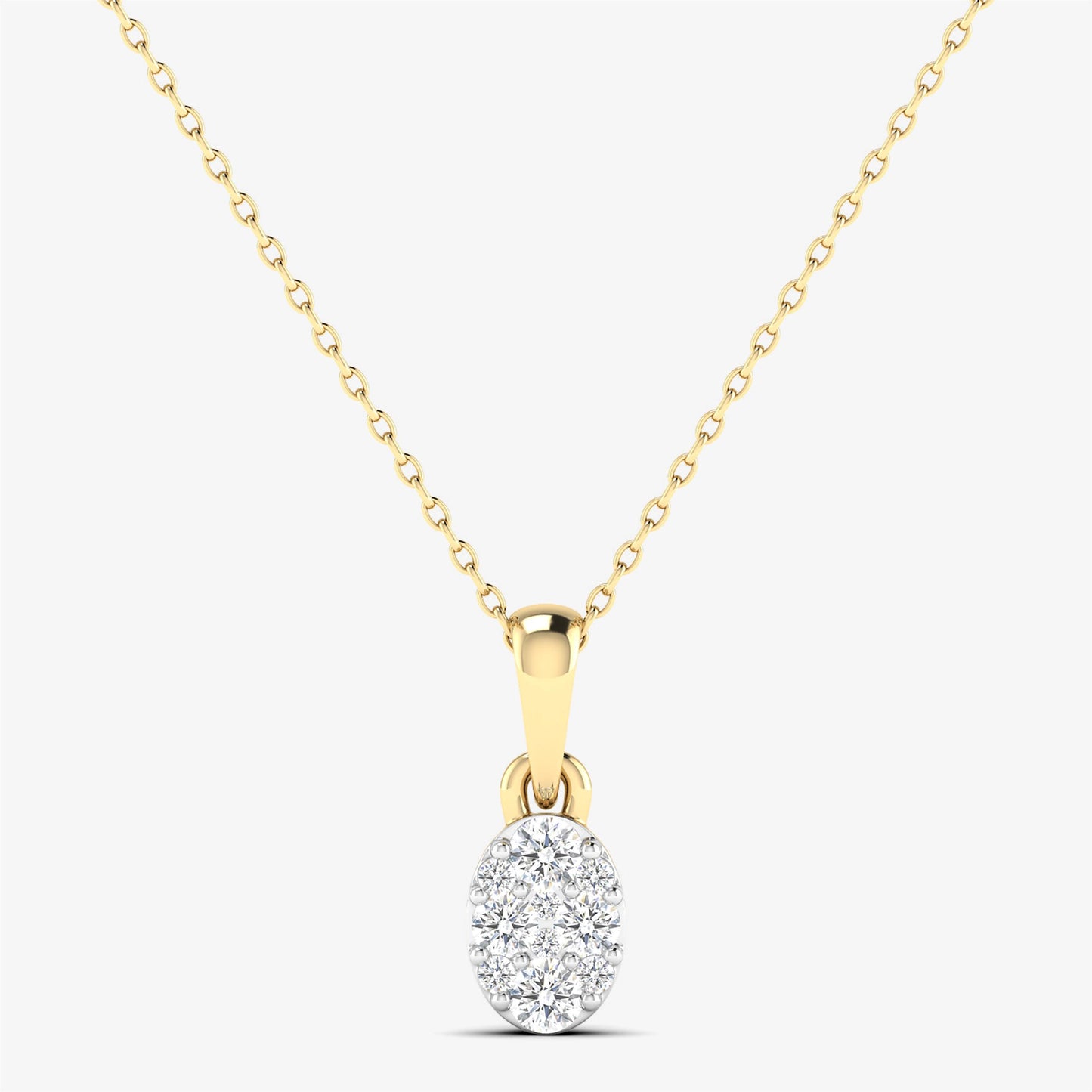 14KT Diamond Oval Dainty Pendant