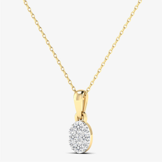 14KT Diamond Oval Dainty Pendant