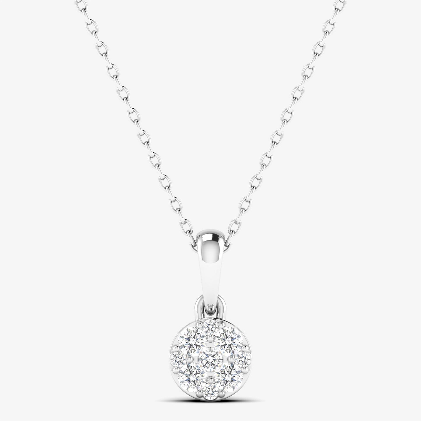 14K Round Dainty Pendant Necklace