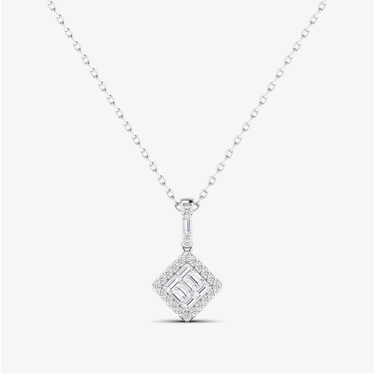 14K Square Baguette Diamond