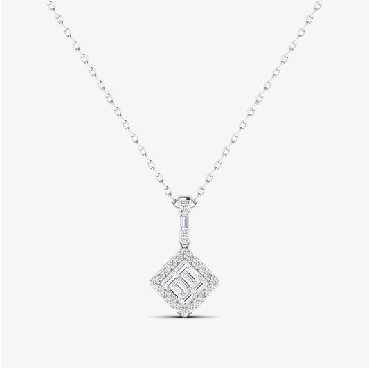 14K Square Baguette Diamond