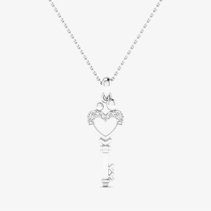 14K Heart Love Key