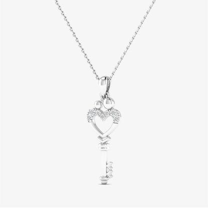 14K Heart Love Key