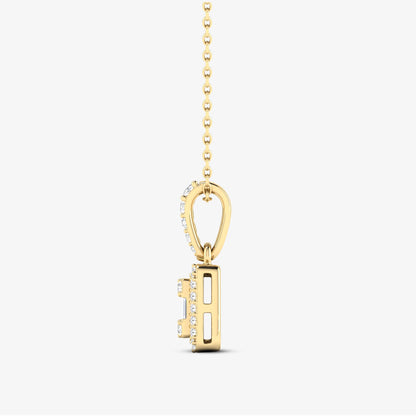 14K Rectangular Baguette Pendant