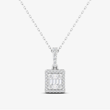 14K Rectangular Baguette Pendant