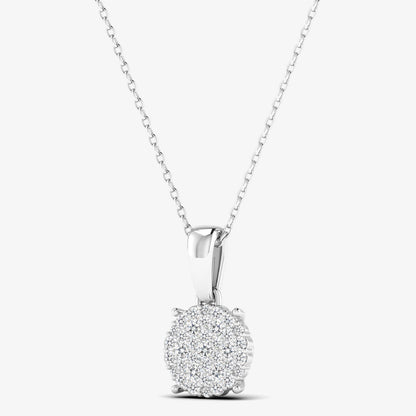 14K Diamond Cluster Illusion Pendant