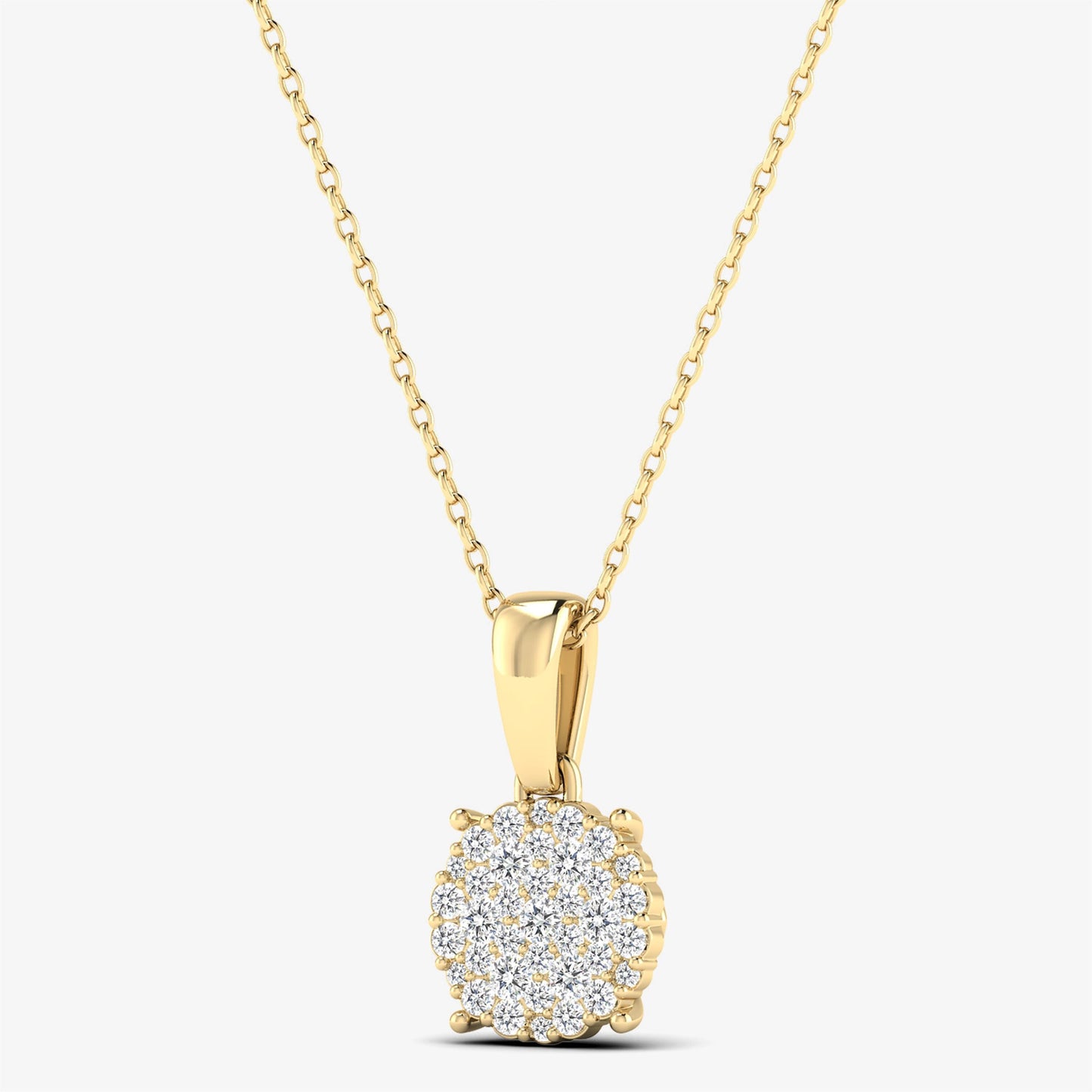 14K Diamond Cluster Illusion Pendant