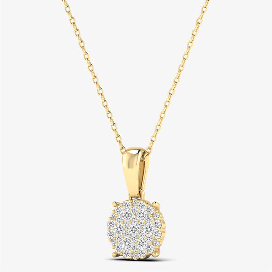 14K Diamond Cluster Illusion Pendant