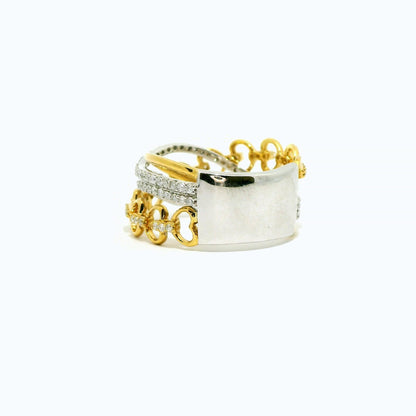 18K Two Tone  Fashion Ring