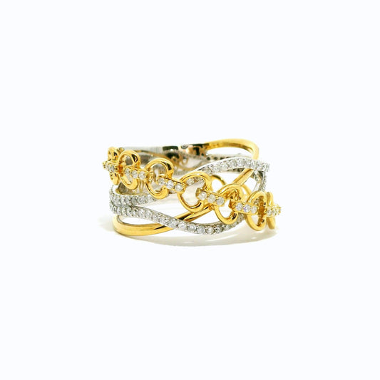 18K Two Tone  Fashion Ring