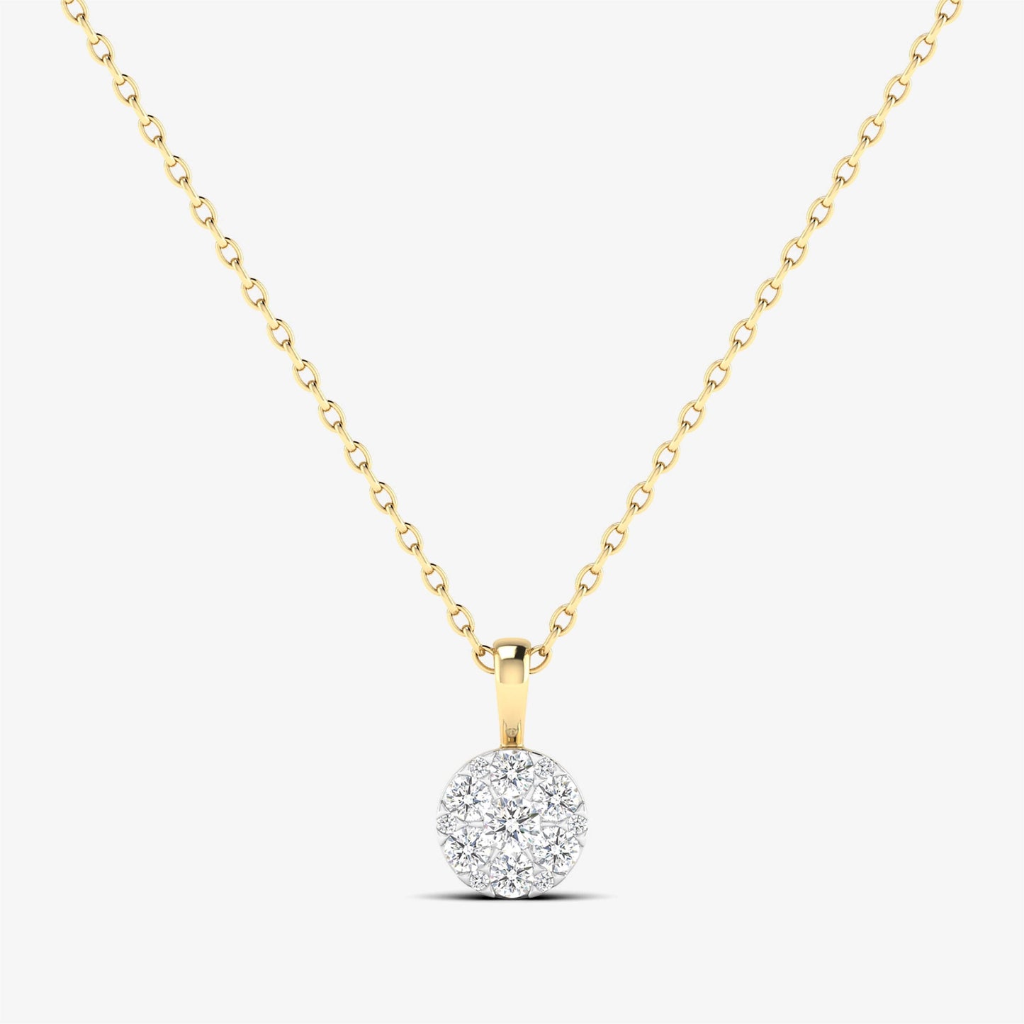 14K Casual Dainty Diamond Pendant