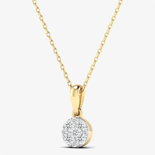 14K Round Dainty Pendant Necklace