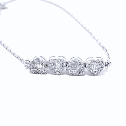 18K 4 Heart Diamond Bracelet