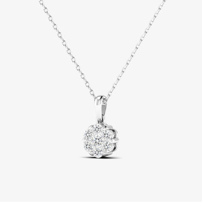 14K Floral Diamond 6 Prongs Pendant