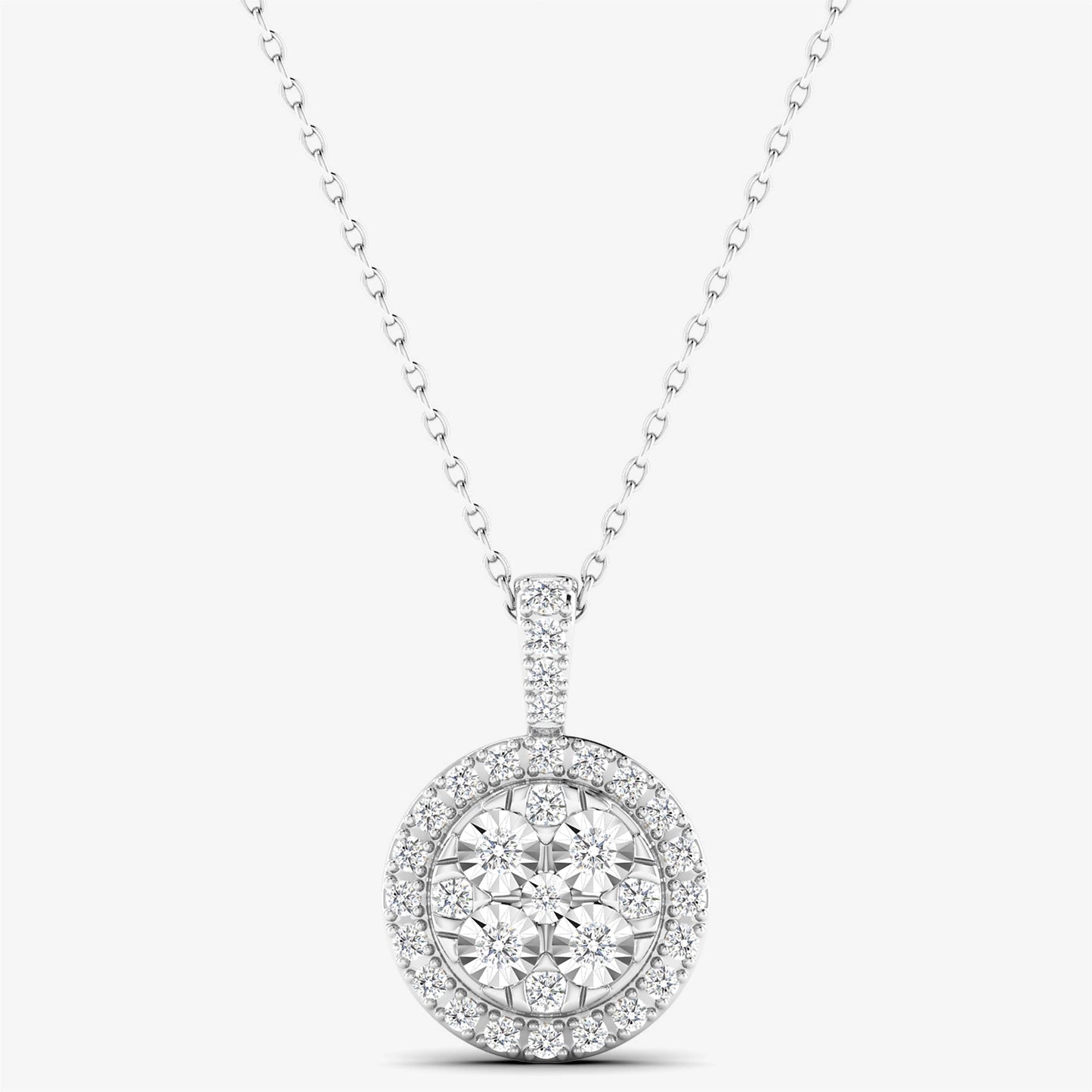 14K Diamond Cluster Pendant