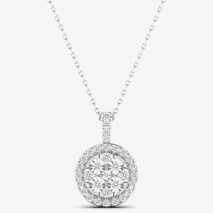 14K Diamond Cluster Pendant