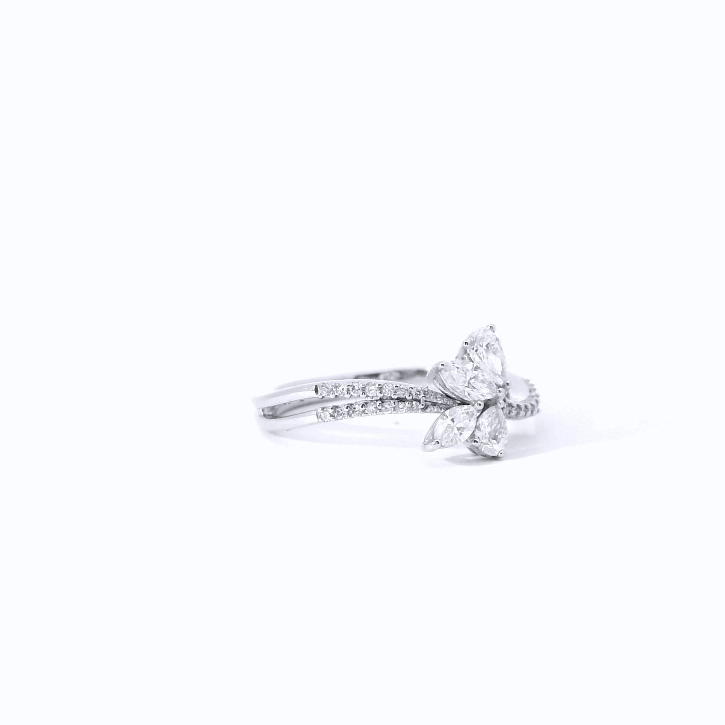 18K 4 Marquise Pear Cut Diamond Ring