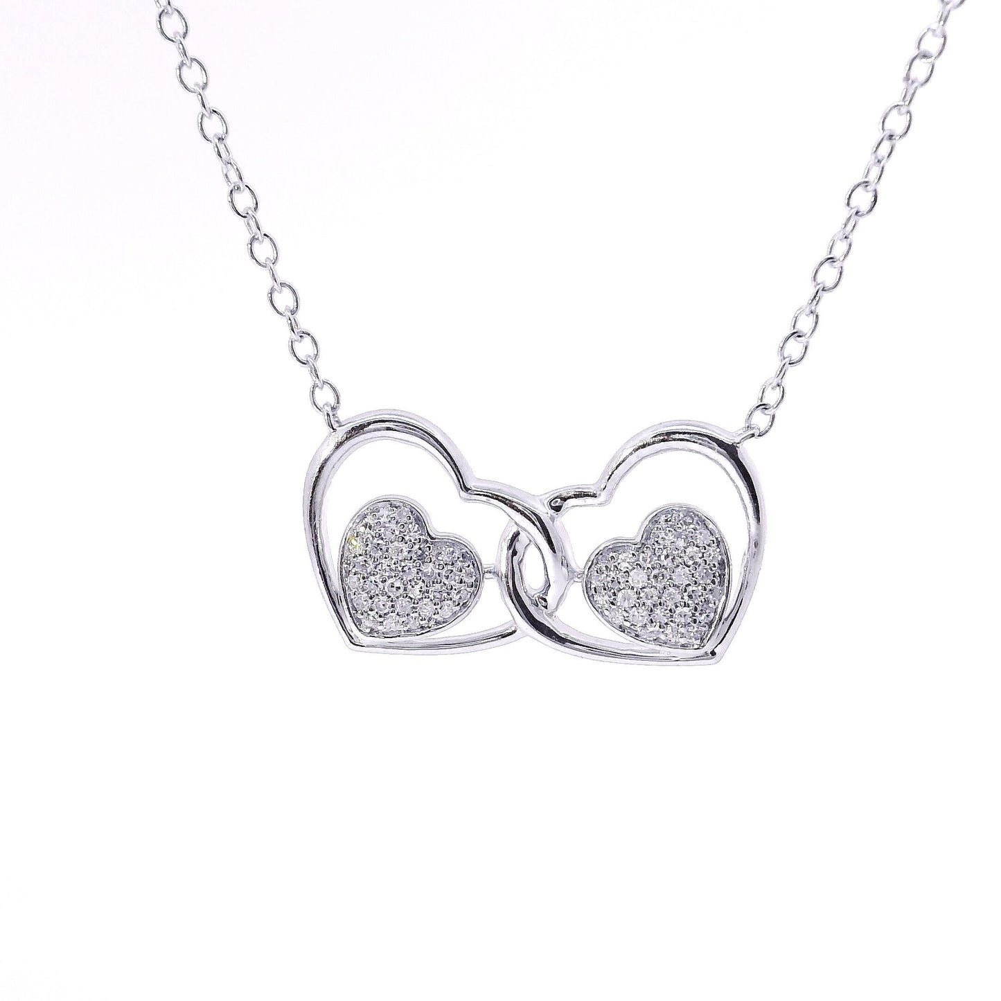 Diamond Pair Heart Necklace