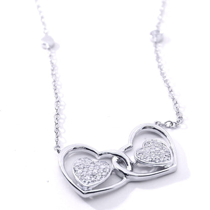 Diamond Pair Heart Necklace